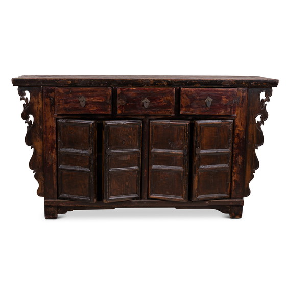 Image 1 of Chinees dressoir met sierlijk houtsnijwerk