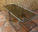 Chrome met rookglas salontafel, jaren 60