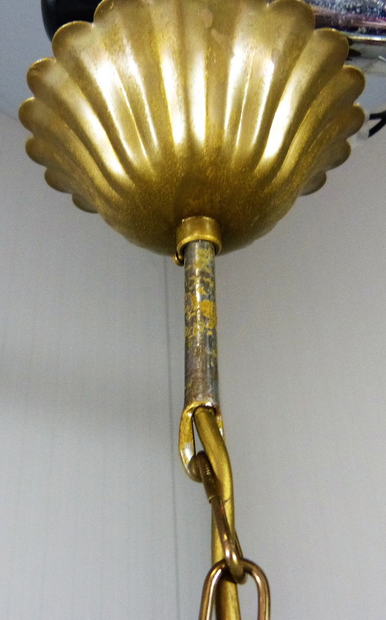 Image 1 of Italiaans glazen bloemen hanglamp 1950-60’s