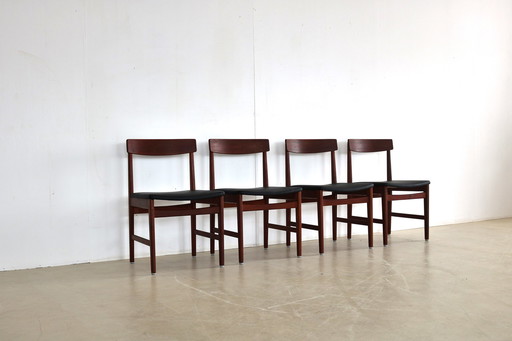 4x vintage Deense eetkamerstoelen