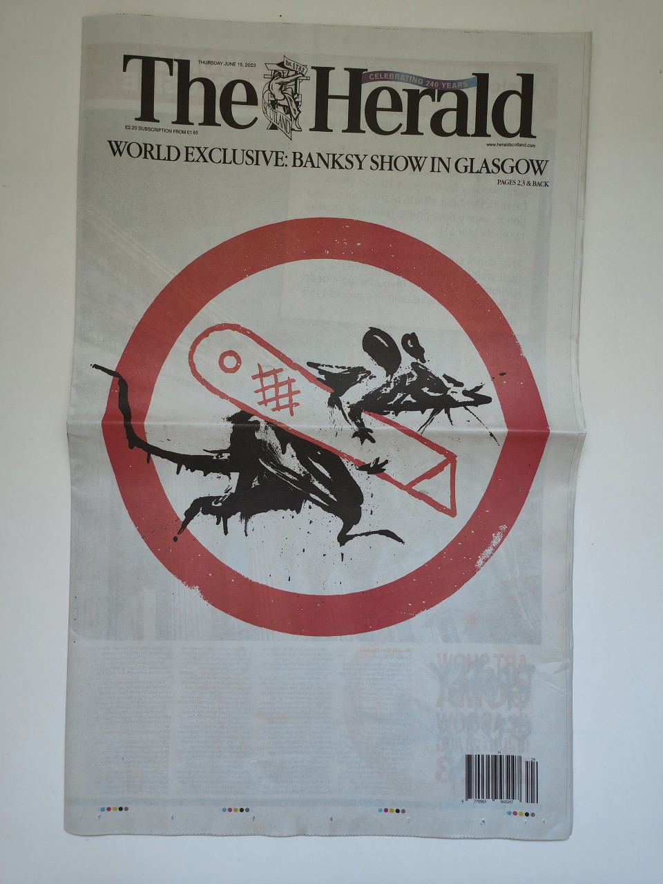 Officiële Banksy uitgave van de Herald