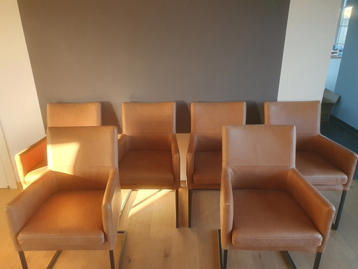 6 x Enzo Luca leren eetkamerstoelen