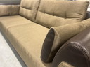 Giorgetti Soi bank bruin stof leer l260