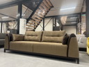 Giorgetti Soi bank bruin stof leer l260