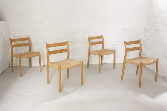 Image 1 of 4x Niels Otto Møller Stoelen Model 84 in Eiken