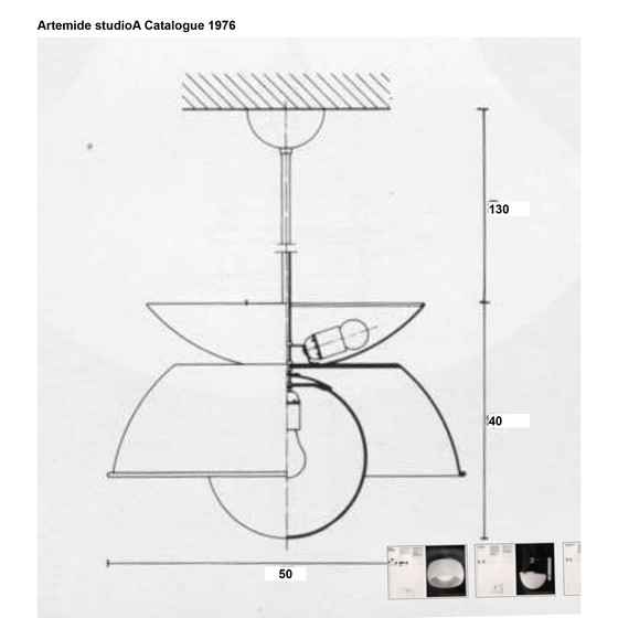 Image 1 of Hanglamp Cetra - Vico Magistretti - Artemide, 1964