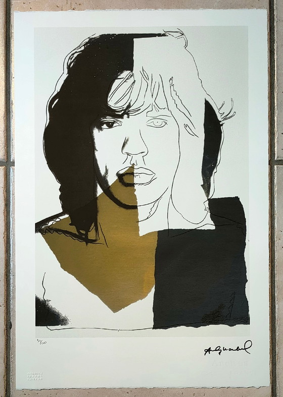 Image 1 of Andy Warhol - Mick Jagger. Met certificaat.