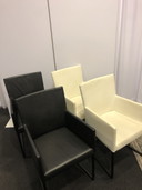 4x Bert Plantagie leren stoelen