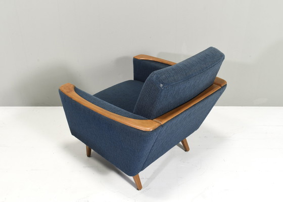 Image 1 of Paar Duitse fauteuils met eikenhouten details, Duitsland – circa 50's Design