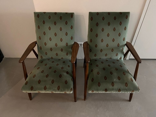Vintage stoelen, set fauteuils, 2 chairs