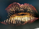 Lippen goud rood wanddecoratie