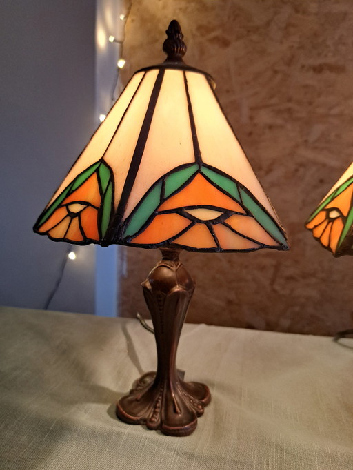 2x Vintage tafellamp