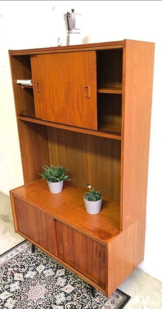 Image 1 of Vintage Deens highboard, wandkast jaren 60, teakhout