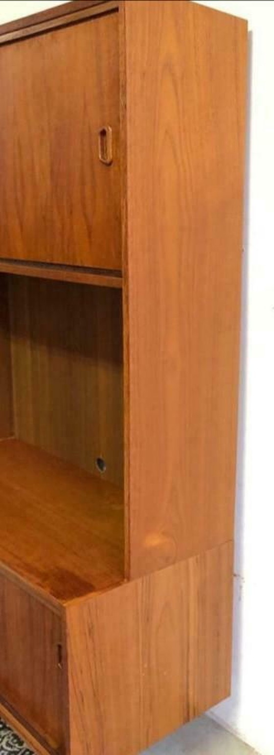 Image 1 of Vintage Deens highboard, wandkast jaren 60, teakhout