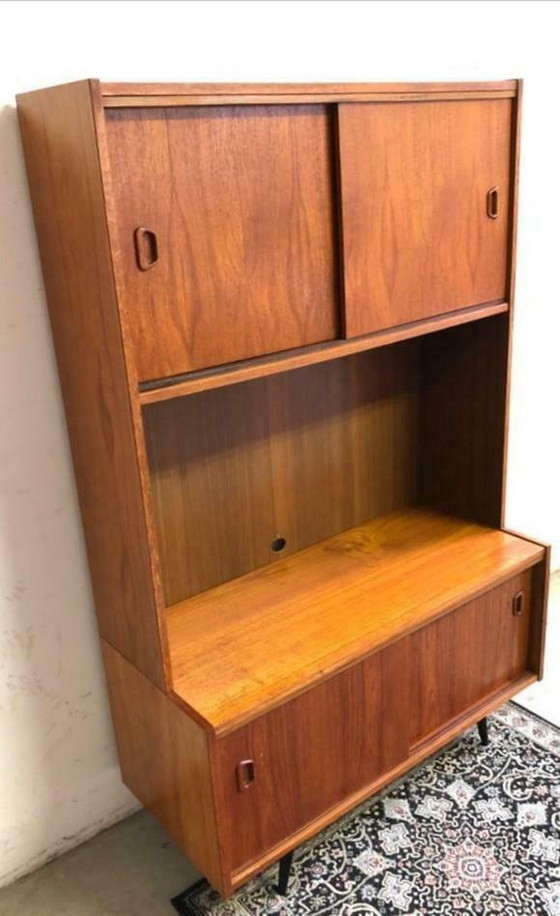 Image 1 of Vintage Deens highboard, wandkast jaren 60, teakhout