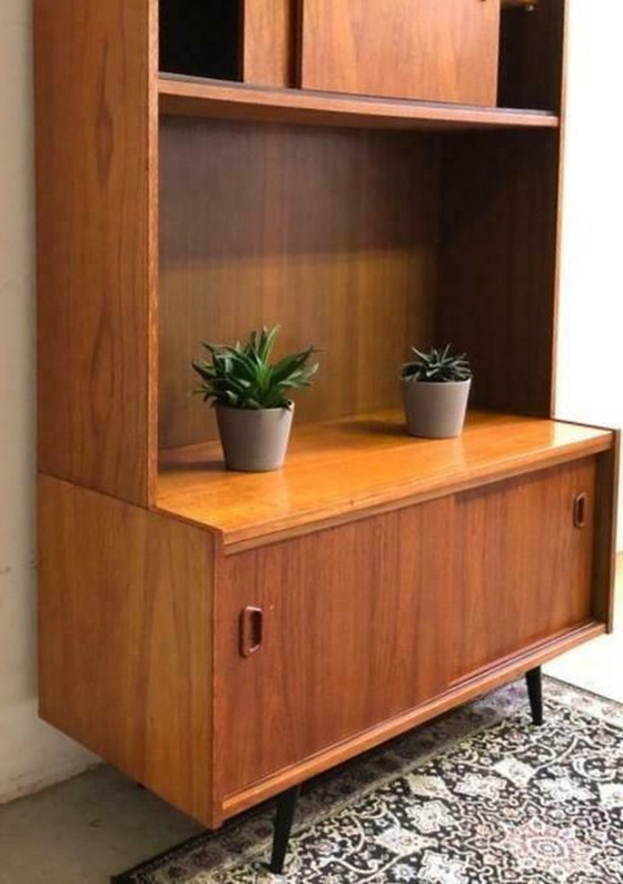 Image 1 of Vintage Deens highboard, wandkast jaren 60, teakhout