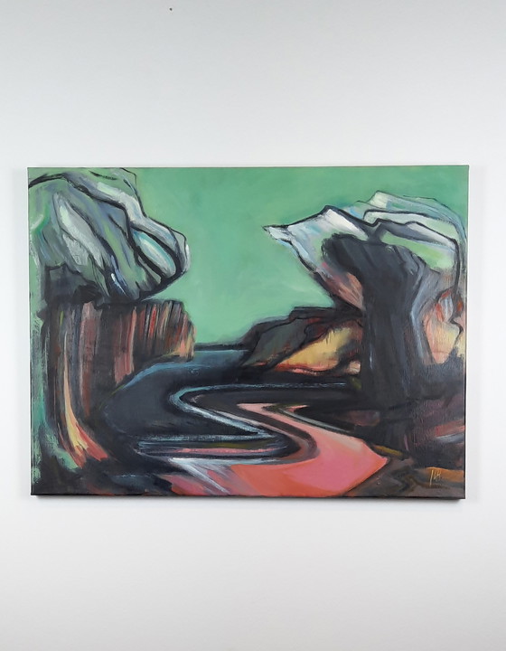 Image 1 of Iris Hartman Pink River schilderij