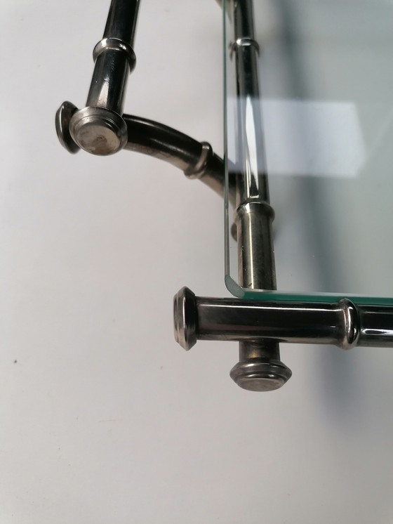 Image 1 of VIntage zilveren butlertray Bamboo