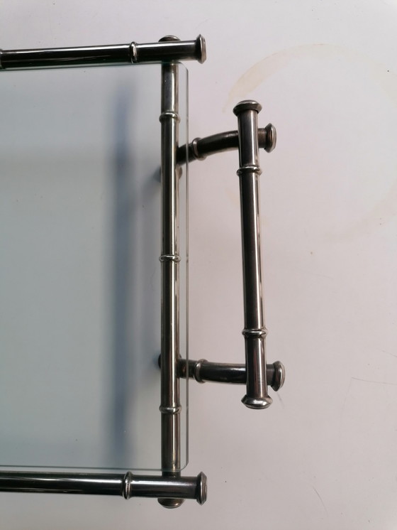 Image 1 of VIntage zilveren butlertray Bamboo