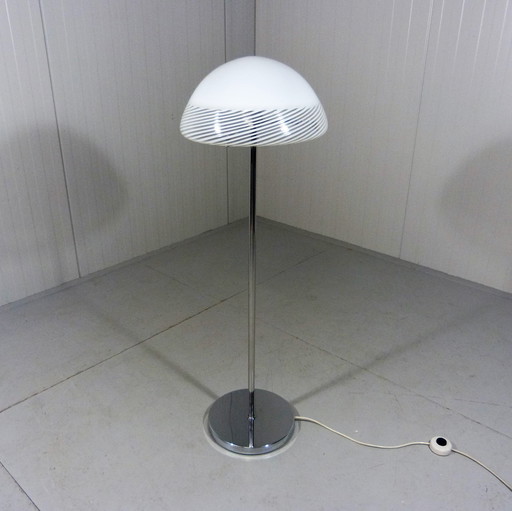 Italiaanse vloerlamp glazen kap 1960's