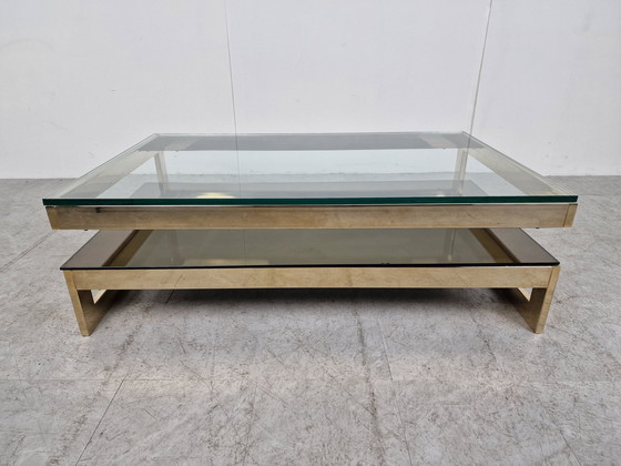 Image 1 of Vintage Belgochrom bladgouden salontafel