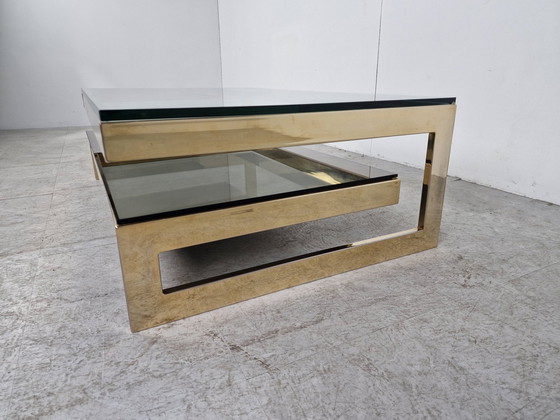 Image 1 of Vintage Belgochrom bladgouden salontafel