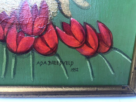 Image 1 of Ada Breedveld - Vrouw met tulpen