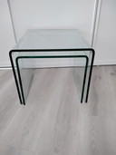 2x Fiam glazen design bijzettafel