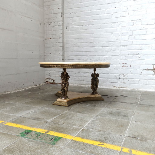 Vintage Deknudt onyx koffietafel