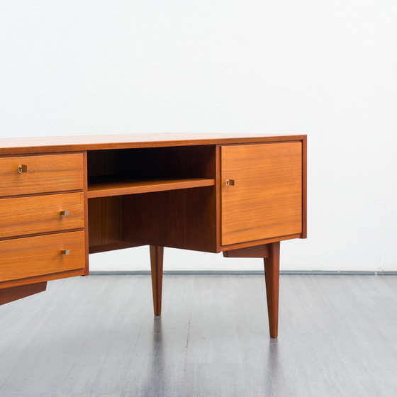 Image 1 of Teakhouten bureau uit de jaren 60, Scandinavisch Design, gerestaureerd