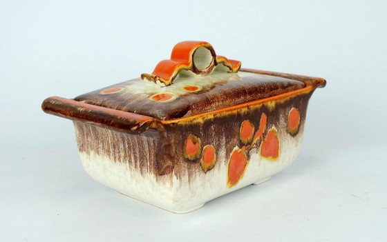 Image 1 of Art Deco keramische koektrommel met deksel