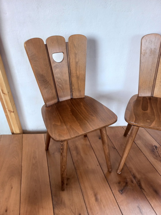 Image 1 of 2x Vintage Brutalist franse stoelen