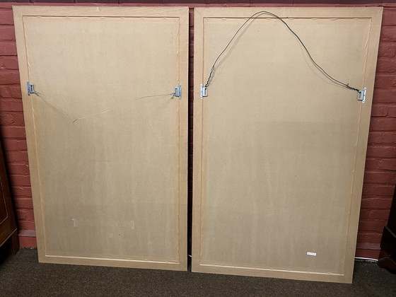 Image 1 of 2x Vintage Chinese windhond wanddecoratie