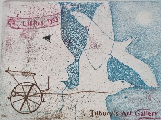 Image 1 of André Goezu kleurt ex libris.