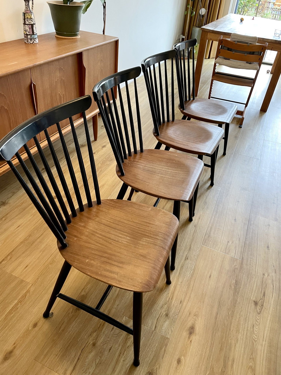 4x Vintage stoelen