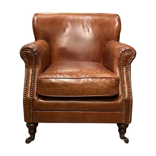 1x Chesterfield fauteuil cognac