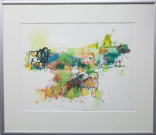 Tino Lintelo Kl. zeefdruk 2x – lithos zeefdrukken, Paper, Abstract (photo 2 of 7)