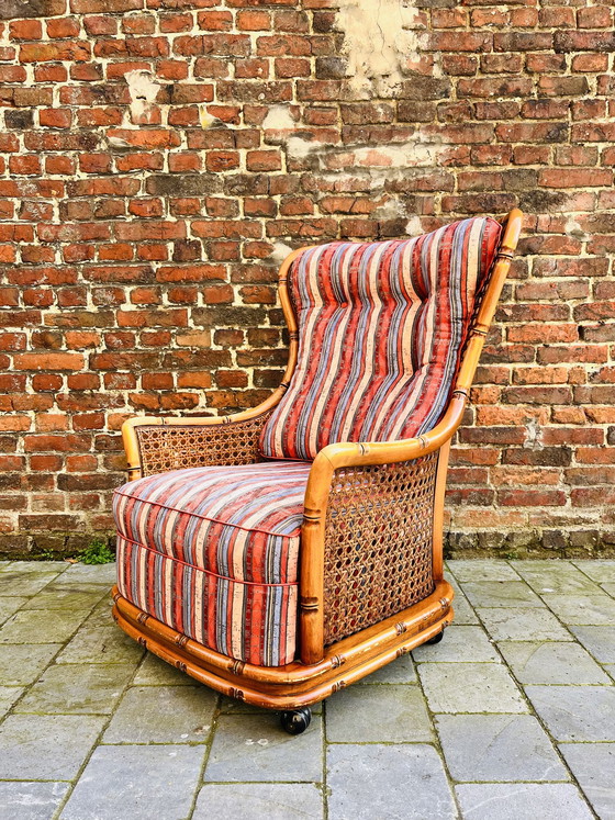 Image 1 of Giorgetti Faux bamboo oorfauteuil