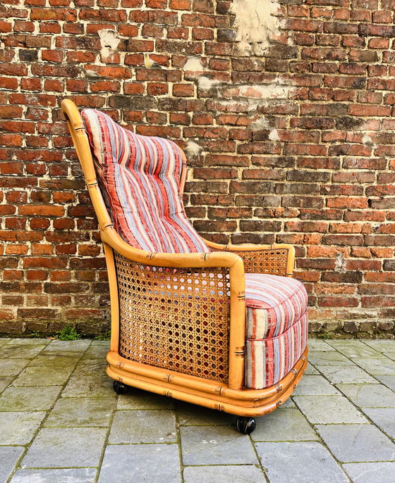 Image 1 of Giorgetti Faux bamboo oorfauteuil