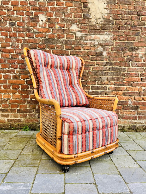 Image 1 of Giorgetti Faux bamboo oorfauteuil