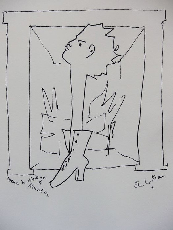 Image 1 of Lithografie Jean Cocteau, uitstekende staat, gesigneerd