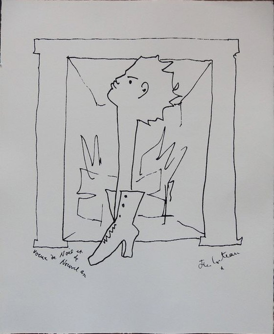 Image 1 of Lithografie Jean Cocteau, uitstekende staat, gesigneerd