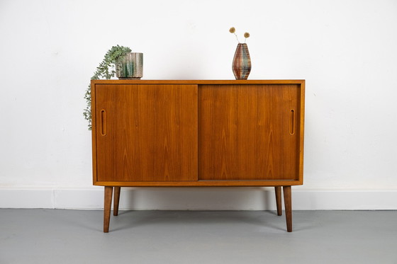 Image 1 of Vintage Deens teakhouten Dressoirs van Carlo Jensen voor Hundevad & Co., jaren 60