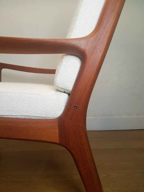 Image 1 of 2 x Ole Wanscher Senator Chairs in teak en bouclé