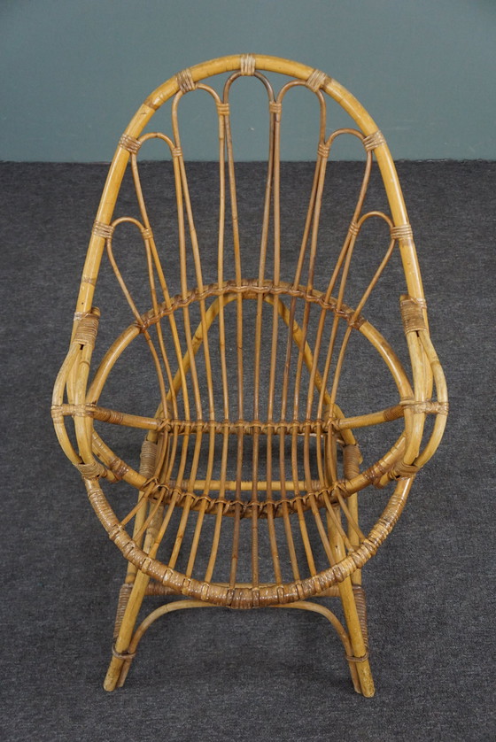 Image 1 of Rotan fauteuil met armleuningen, Dutch Design, 1950