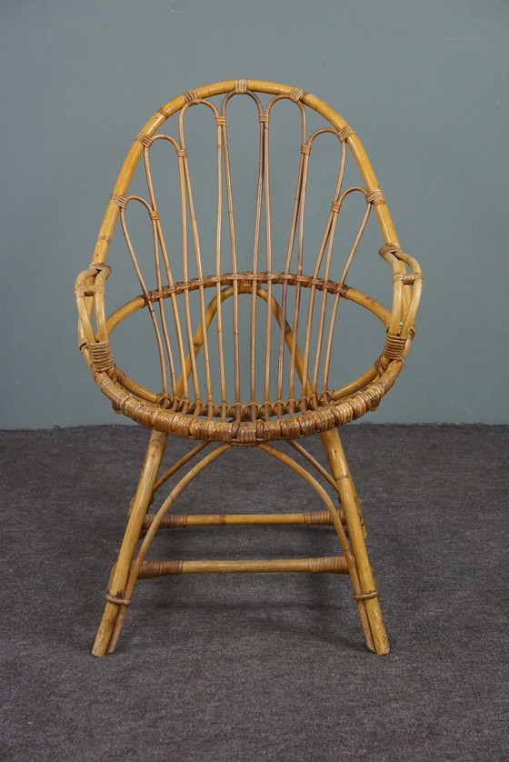 Image 1 of Rotan fauteuil met armleuningen, Dutch Design, 1950