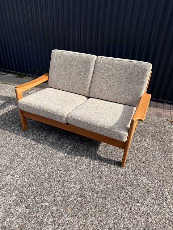 Image 1 of Vintage 2-zitsbank teak