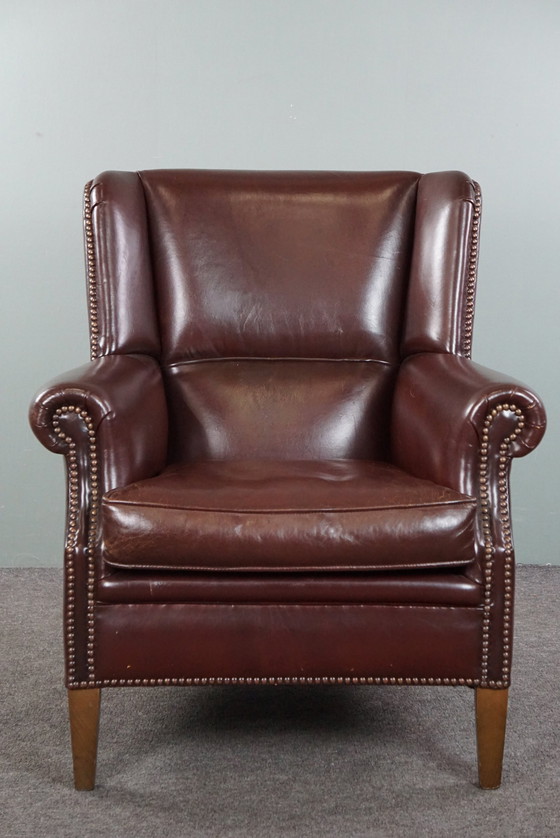 Image 1 of Schapenleren fauteuil/ armchair in een warme kleur