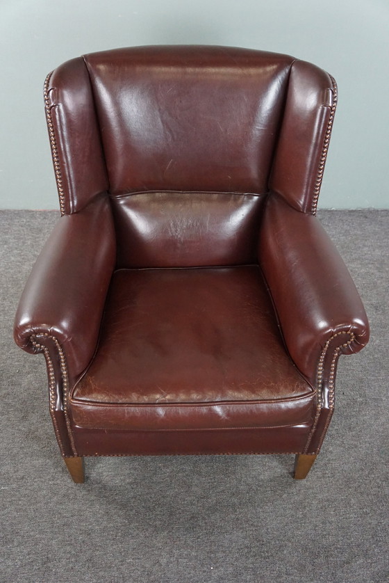 Image 1 of Schapenleren fauteuil/ armchair in een warme kleur