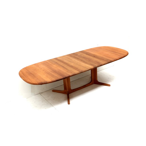 Grote XXL vintage Deens design verlengbare eettafel / vergadertafel ontworpen door Juul Kristensen voor Glostrup